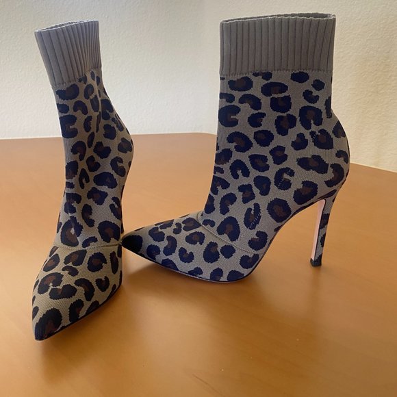 Gianvito Rossi Sauvage Leopard Knit Sock Boot - Picture 5 of 8